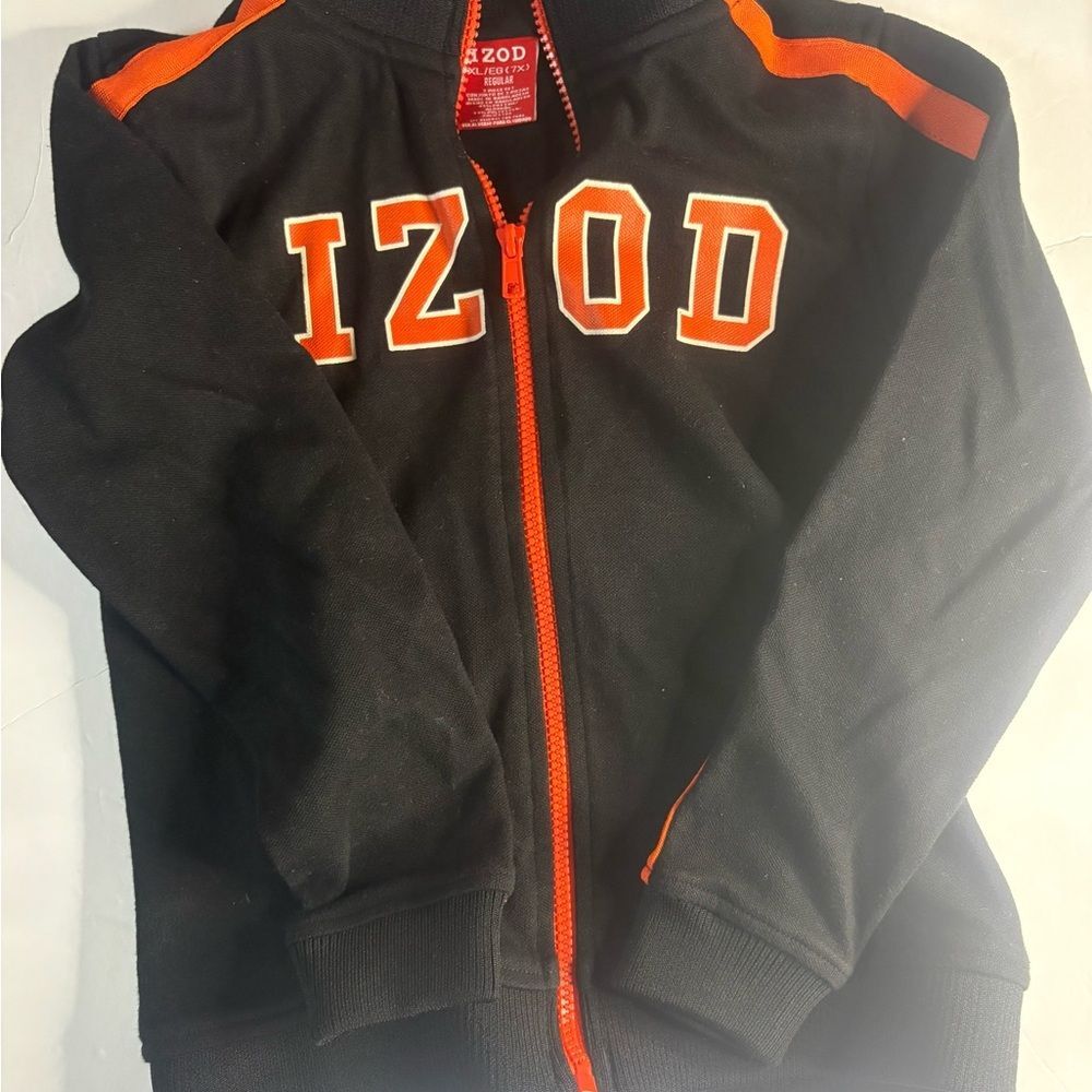 Izod Kids Hoodie in Black and Orange 7X
